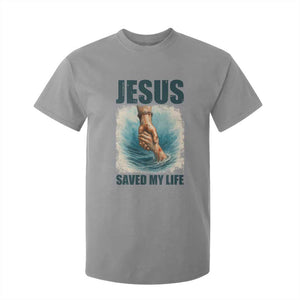 Jesus Saved My Life T Shirt For Kid Christian Bible Verse TS14 Sport Gray Print Your Wear
