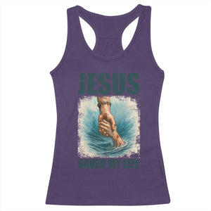Jesus Saved My Life Racerback Tank Top Christian Bible Verse TS14 Purple Print Your Wear