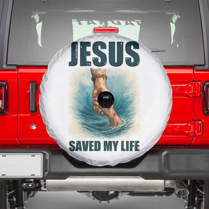 Jesus Saved My Life Spare Tire Cover Christian Bible Verse TS14 White Print Your Wear