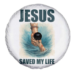 Jesus Saved My Life Spare Tire Cover Christian Bible Verse TS14 Print Your Wear