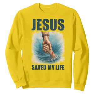 Jesus Saved My Life Sweatshirt Christian Bible Verse TS14 Daisy Print Your Wear