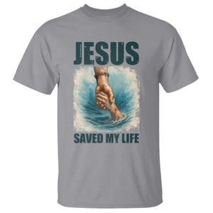 Jesus Saved My Life T Shirt Christian Bible Verse TS14 Sport Gray Print Your Wear