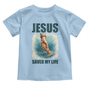 Jesus Saved My Life Toddler T Shirt Christian Bible Verse TS14 Light Blue Print Your Wear