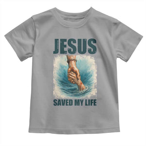 Jesus Saved My Life Toddler T Shirt Christian Bible Verse TS14 Sport Gray Print Your Wear