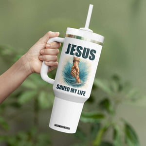 Jesus Saved My Life Tumbler With Handle Christian Bible Verse TS14 Print Your Wear