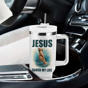 Jesus Saved My Life Tumbler With Handle Christian Bible Verse TS14 Print Your Wear