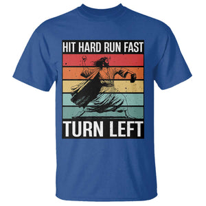 Hit Hard Run Fast Turn Left T Shirt Funny Jesus Baseball Player TS14 Royal Blue Print Your Wear