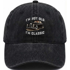 I'm Not Old I'm Classic Washed Cotton Baseball Cap Funny Vintage Car Enthusiast TS14 Washed Cap Universal Fit Black Print Your Wear