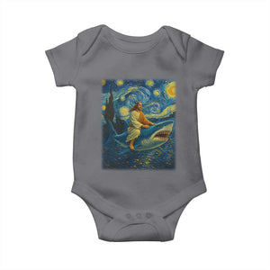 Jesus Shark Stary Night Baby Onesie Artist Van Gogh Christian TS14 Charcoal Print Your Wear