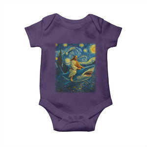 Jesus Shark Stary Night Baby Onesie Artist Van Gogh Christian TS14 Purple Print Your Wear