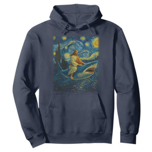 Jesus Shark Stary Night Hoodie Artist Van Gogh Christian TS14 Navy Print Your Wear