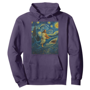 Jesus Shark Stary Night Hoodie Artist Van Gogh Christian TS14 Purple Print Your Wear