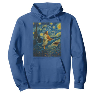 Jesus Shark Stary Night Hoodie Artist Van Gogh Christian TS14 Royal Blue Print Your Wear