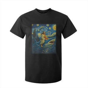 Jesus Shark Stary Night T Shirt For Kid Artist Van Gogh Christian TS14 Black Print Your Wear