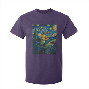 Jesus Shark Stary Night T Shirt For Kid Artist Van Gogh Christian TS14 Purple Print Your Wear