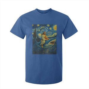 Jesus Shark Stary Night T Shirt For Kid Artist Van Gogh Christian TS14 Royal Blue Print Your Wear