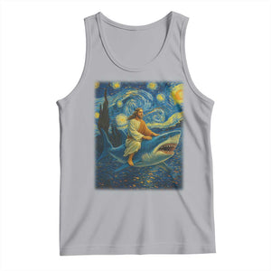 Jesus Shark Stary Night Tank Top Artist Van Gogh Christian TS14 Athletic Heather Print Your Wear
