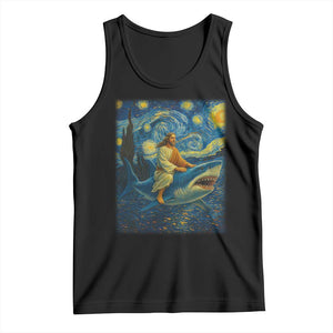 Jesus Shark Stary Night Tank Top Artist Van Gogh Christian TS14 Black Print Your Wear