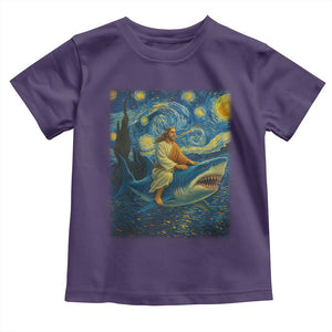Jesus Shark Stary Night Toddler T Shirt Artist Van Gogh Christian TS14 Purple Print Your Wear