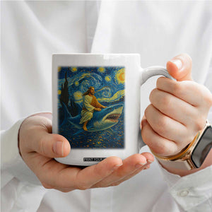 Jesus Shark Stary Night Coffee Mug Artist Van Gogh Christian TS14 Print Your Wear