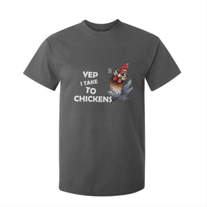 Funny Cute Chicken T Shirt For Kid Yep I Talk To Chickens Farm Animal Lover TS14 Dark Heather Print Your Wear