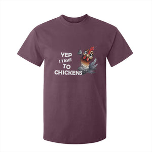 Funny Cute Chicken T Shirt For Kid Yep I Talk To Chickens Farm Animal Lover TS14 Maroon Print Your Wear
