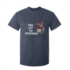 Funny Cute Chicken T Shirt For Kid Yep I Talk To Chickens Farm Animal Lover TS14 Navy Print Your Wear