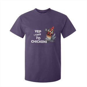 Funny Cute Chicken T Shirt For Kid Yep I Talk To Chickens Farm Animal Lover TS14 Purple Print Your Wear