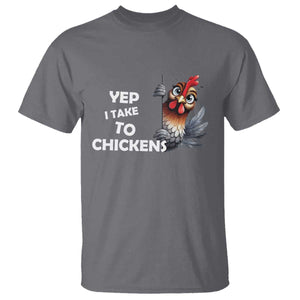 Funny Cute Chicken T Shirt Yep I Talk To Chickens Farm Animal Lover TS14 Charcoal Print Your Wear