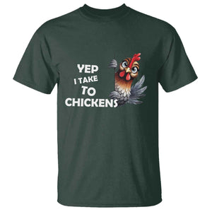 Funny Cute Chicken T Shirt Yep I Talk To Chickens Farm Animal Lover TS14 Dark Forest Green Print Your Wear