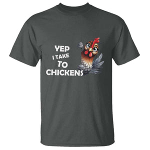 Funny Cute Chicken T Shirt Yep I Talk To Chickens Farm Animal Lover TS14 Dark Heather Print Your Wear