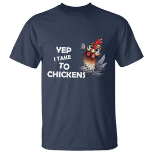 Funny Cute Chicken T Shirt Yep I Talk To Chickens Farm Animal Lover TS14 Navy Print Your Wear