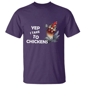 Funny Cute Chicken T Shirt Yep I Talk To Chickens Farm Animal Lover TS14 Purple Print Your Wear