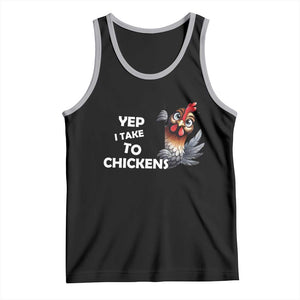 Funny Cute Chicken Tank Top Yep I Talk To Chickens Farm Animal Lover TS14 Black Athletic Heather Print Your Wear