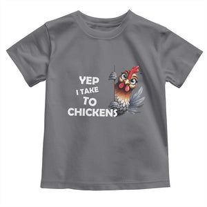 Funny Cute Chicken Toddler T Shirt Yep I Talk To Chickens Farm Animal Lover TS14 Charcoal Print Your Wear
