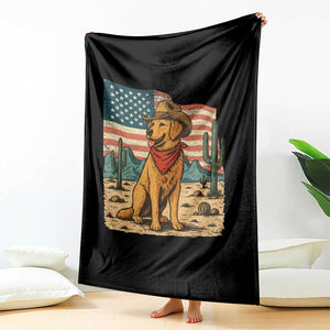 Patriotic Cowboy Dog Throw Blanket American Flag Western Country TS14 Print Your Wear