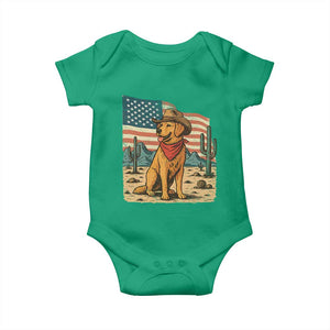 Patriotic Cowboy Dog Baby Onesie American Flag Western Country TS14 Irish Green Print Your Wear