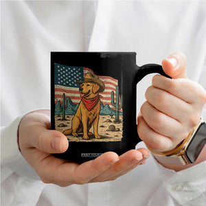Patriotic Cowboy Dog Coffee Mug American Flag Western Country TS14 Print Your Wear