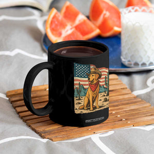 Patriotic Cowboy Dog Coffee Mug American Flag Western Country TS14 Print Your Wear
