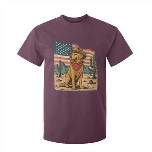 Patriotic Cowboy Dog T Shirt For Kid American Flag Western Country TS14 Maroon Print Your Wear