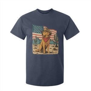 Patriotic Cowboy Dog T Shirt For Kid American Flag Western Country TS14 Navy Print Your Wear