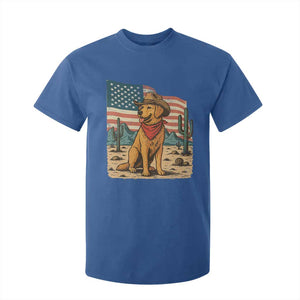 Patriotic Cowboy Dog T Shirt For Kid American Flag Western Country TS14 Royal Blue Print Your Wear