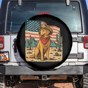 Patriotic Cowboy Dog Spare Tire Cover American Flag Western Country TS14 No hole Black Print Your Wear