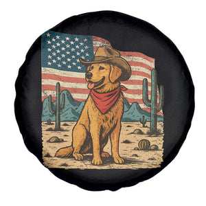 Patriotic Cowboy Dog Spare Tire Cover American Flag Western Country TS14 Print Your Wear