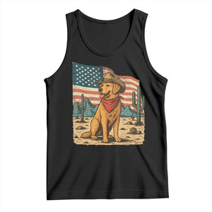 Patriotic Cowboy Dog Tank Top American Flag Western Country TS14 Black Print Your Wear