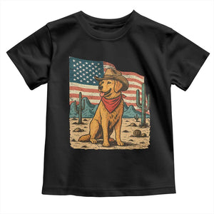Patriotic Cowboy Dog Toddler T Shirt American Flag Western Country TS14 Black Print Your Wear