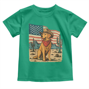Patriotic Cowboy Dog Toddler T Shirt American Flag Western Country TS14 Irish Green Print Your Wear
