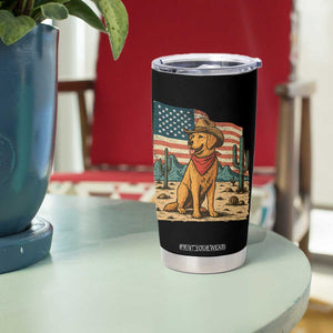 Patriotic Cowboy Dog Tumbler Cup American Flag Western Country TS14 Print Your Wear