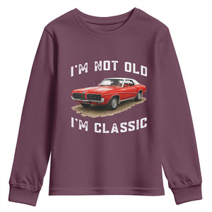 I'm Not Old I'm Classic Youth Sweatshirt Vintage 1970 Mercury Cougar Hardtop Classic Car Enthusiast