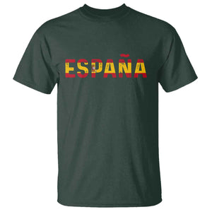 Spain Spanish Flag Espana Pride T Shirt TS14 Dark Forest Green Print Your Wear